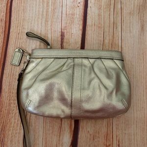 Coach Wristlet in Gold
